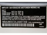 2018 4 Series Color Code for Mineral White Metallic - Color Code: A96