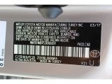 2018 C-HR Color Code for Silver Knockout Metallic - Color Code: 1K0