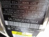 2017 Discovery Sport Color Code for Waitomo Grey Metallic - Color Code: 2200