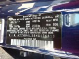 2017 Optima Color Code for Horizon Blue - Color Code: M5U