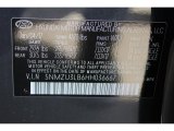 2017 Santa Fe Sport Color Code for Marlin Blue - Color Code: W7U