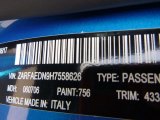 2017 Giulia Color Code for Misano Blue Metallic - Color Code: 756