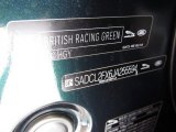 2018 F-PACE Color Code for British Racing Green Metallic - Color Code: HGY