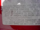1996 Geo Tracker Soft Top Info Tag
