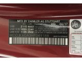 2017 SL Color Code for designo Cardinal Red Metallic - Color Code: 996