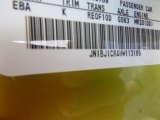 2017 Rogue Sport Color Code for Nitro Lime - Color Code: EBA