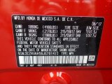 2018 HR-V Color Code for Milano Red - Color Code: R81