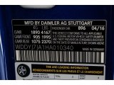 2017 AMG GT Color Code for Brilliant Blue Metallic - Color Code: 896