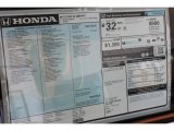 2017 Honda Civic Si Coupe Window Sticker