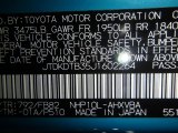 2018 Prius c Color Code for Tide Pool Pearl - Color Code: 792