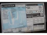 2018 Honda Civic Sport Hatchback Window Sticker