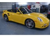 2009 Speed Yellow Porsche 911 Turbo Cabriolet #1231706