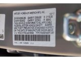 2018 Accord Color Code for Lunar Silver Metallic - Color Code: NH830M