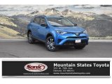 2018 Electric Storm Blue Toyota RAV4 LE AWD #124094379