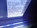 2018 Pathfinder Color Code for Caspian Blue - Color Code: RBY