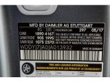 2018 AMG GT Color Code for designo Selenite Grey Magno (Matte) - Color Code: 297