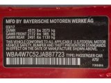 2018 4 Series Color Code for Melbourne Red Metallic - Color Code: A75
