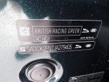 2018 F-PACE Color Code for British Racing Green Metallic - Color Code: HGY
