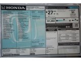 2018 Honda Accord EX-L Sedan Window Sticker