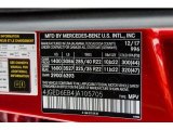 2018 GLE Color Code for designo Cardinal Red Metallic - Color Code: 996