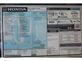 2018 Honda Clarity Plug In Hybrid Window Sticker