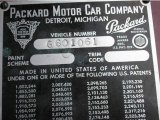 1948 Packard Custom Eight Victoria Convertible Info Tag