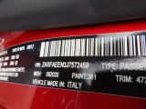 2018 Giulia Color Code for Rosso (Red) Competizione Tri-Coat - Color Code: 361