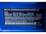 2018 X1 Color Code for Estoril Blue Metallic - Color Code: B45