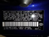 2018 Prius Color Code for Blue Crush Metallic - Color Code: 8W7