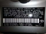 2018 Prius Color Code for Classic Silver Metallic - Color Code: 1F7