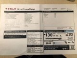 2018 Tesla Model 3 Long Range Window Sticker