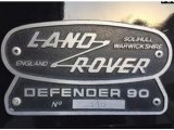1994 Land Rover Defender 90 Soft Top Info Tag