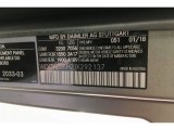 2018 G Color Code for designo Platinum Magno (Matte) - Color Code: 051