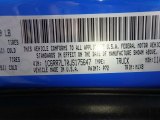 2018 1500 Color Code for Holland Blue - Color Code: P72