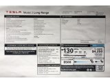 2018 Tesla Model 3 Long Range Window Sticker