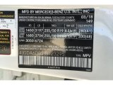 2018 GLE Color Code for Polar White - Color Code: 149