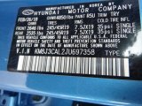 2018 Tucson Color Code for Caribbean Blue - Color Code: R5U