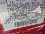2018 Versa Color Code for Cayenne Red Metallic - Color Code: NAH