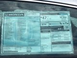 2018 Honda Accord Touring Hybrid Sedan Window Sticker