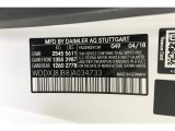 2018 S Color Code for designo Cashmere White (Matte) - Color Code: 049
