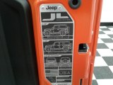 2018 Jeep Wrangler Unlimited Sahara 4x4 Info Tag