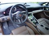 2018 Porsche Panamera 4 Black/Saddle Brown Interior