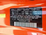 2019 Veloster Color Code for Sunset Orange - Color Code: TT1