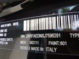 2018 Giulia Color Code for Alfa Black - Color Code: 601