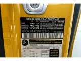 2018 AMG GT Color Code for AMG Sunbeam Yellow - Color Code: 278