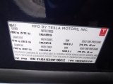 2017 Tesla Model S 75D Info Tag