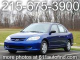 2004 Vivid Blue Pearl Honda Civic Value Package Sedan #12861965