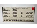 2013 Tesla Model S  Info Tag