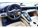 2018 Porsche Panamera 4 Black/Luxor Beige Interior