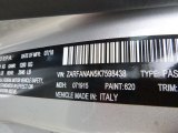 2019 Giulia Color Code for Silverstone Gray Metallic - Color Code: 620